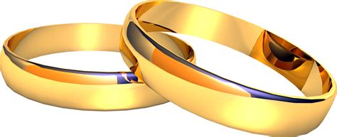 Wedding golden rings PNG image