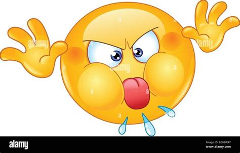 Download this stock vector: Angry mischievous emoji emoticon face ...