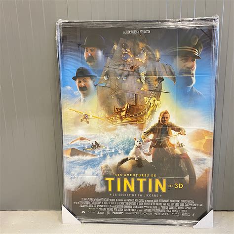 Original Tintin movie poster from 2011 by Bellevue Vintage