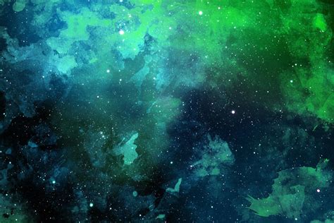 Blue And Green Galaxy Background