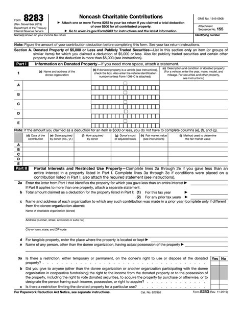 Irs Form 8283 Printable - Printable Forms Free Online