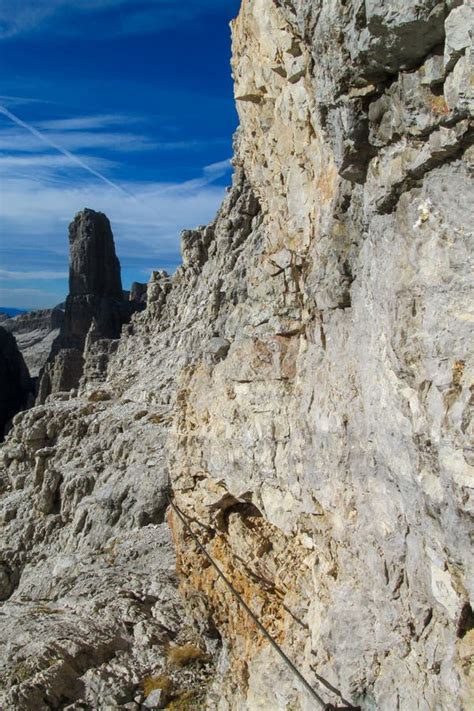 Mountain Via Ferrata in Dolomite Alps Stock Image - Image of hiking, destination: 117338651