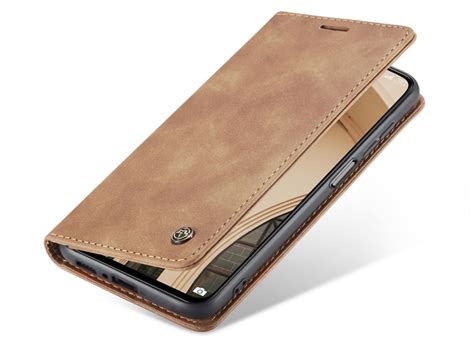 CaseMe Xiaomi Mi 10T Pro Soft Slim Magnetic Flip Leather Wallet Case Brown