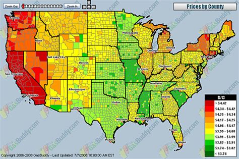 Heat map of U.S. gas prices | Blake Snow