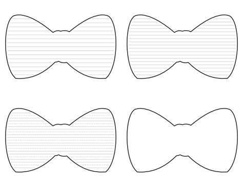 Free Printable Bow Tie-Shaped Writing Templates