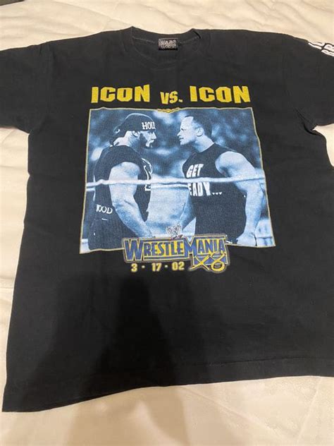 Vintage WWE Wrestlemania 18 X8 Rock Vs. Hogan Promo Tee | Grailed