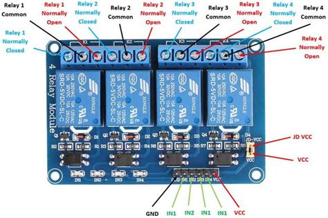 Four-Channel Relay Module Pinout