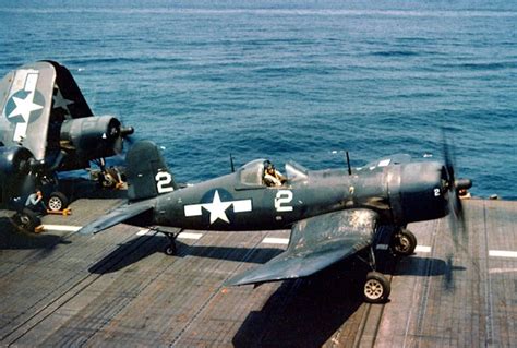 World War II in Color: A U.S. Navy Vought F4U-4 Corsair at Deck