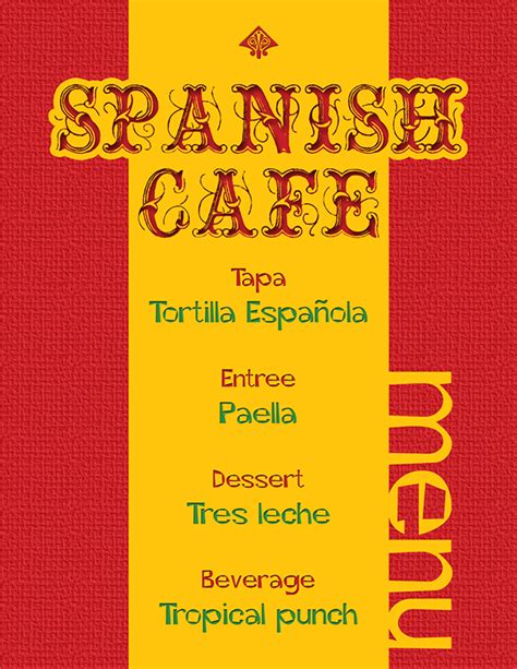 Oakhurst Elem.: Spanish Cafe - Menu & Poster on Behance