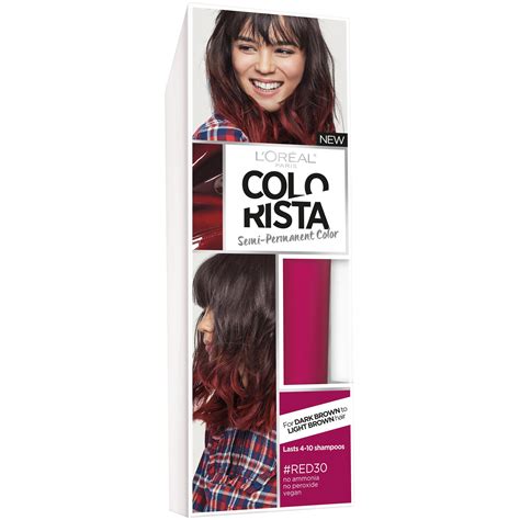 L'Oreal Paris Colorista Semi-Permanent Hair Color For Brunettes, Red, 1 ...