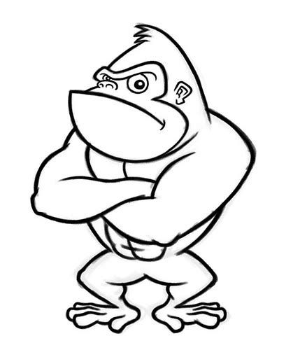 Baby Gorilla Drawing at GetDrawings | Free download