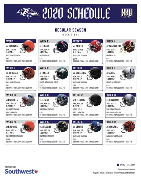 Ravens Printable Schedule 2021 2022 Season