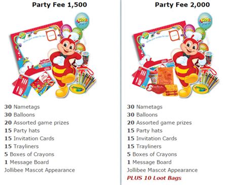 2017 Jollibee Party Packages!