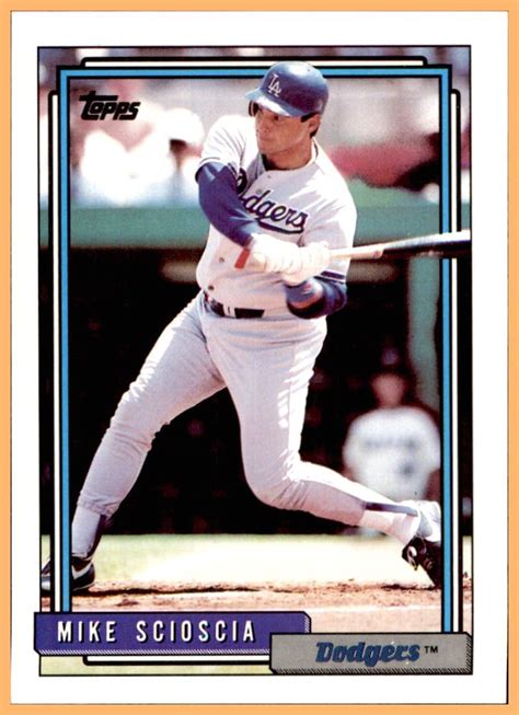 1992 Topps #13 Mike Scioscia LOS ANGELES DODGERS 2018 Manager Angels at ...