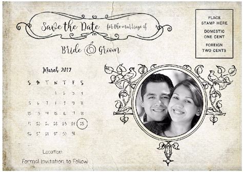 Vintage Save the Date Postcards (Free) - Customize Online