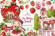 Strawberry Clipart, an Illustration by Masha Studio