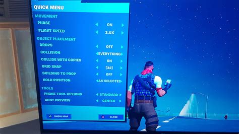 hello. i have ps4. in fortnite creative when i open this menu i can not change or select any ...