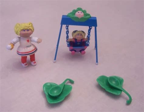 CABBAGE PATCH KIDS Dolls Swing Set Poseable Mini Ice Cream 7 Pcs Pvc ...