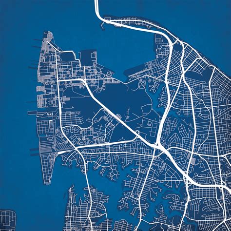 Naval Station Norfolk Map Art - City Prints