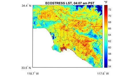 Los Angeles Temperature Map | Tourist Map Of English