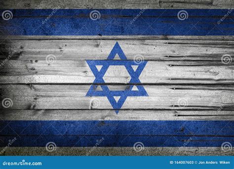 Israelian National Flag on Wooden Rustic Background. Stock Image - Image of flag, concept: 164007603