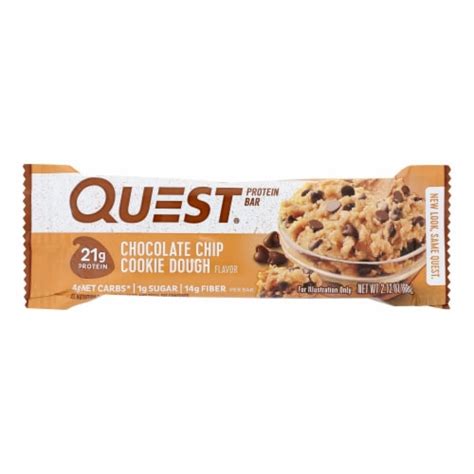 Quest Bar - Chocolate Chip Cookie Dough - 2.12 oz - Pack of 12, Case of 12 - 2.12 OZ each - Fred ...