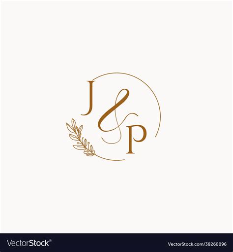 Jp initial wedding monogram logo Royalty Free Vector Image