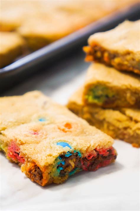 Peanut Butter Cookie Bars with M&Ms - THIS IS NOT DIET FOOD