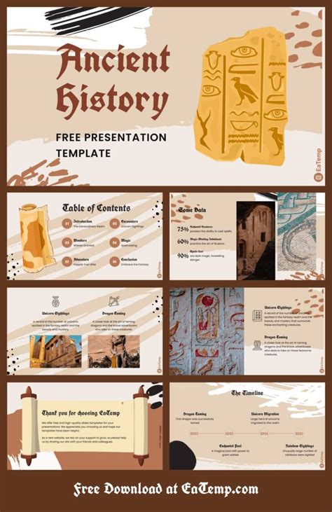 Ancient History PPT Presentation Template - EaTemp