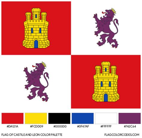 Castile and Leon flag color codes