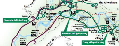 map of Yosemite day use parking lot at Curry Village – Mary Donahue