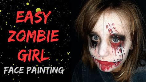 Easy Zombie face painting/Halloween face painting ideas - YouTube