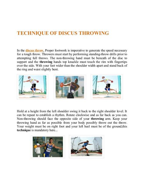 Technique of discus throwing