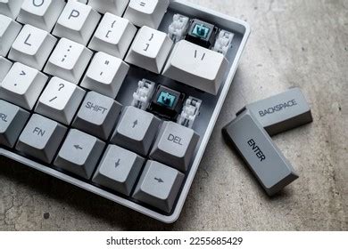 Mechanical Keyboard On Textured Background Stock Photo 2255685429 ...