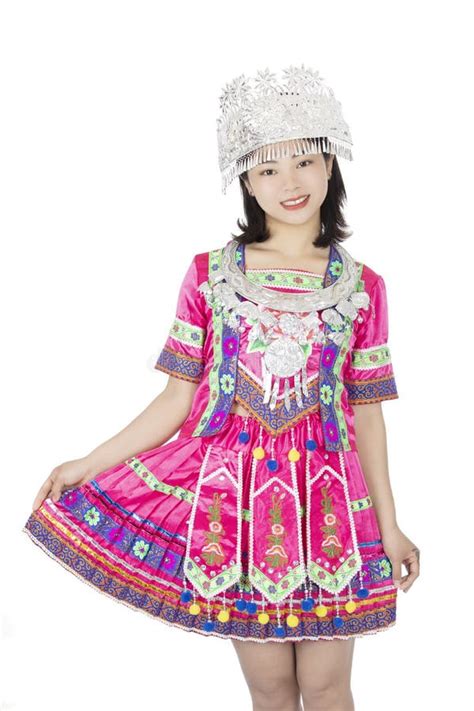 Chinese Woman Dressed In Traditional Chinese Festival Costumes Isolated On A White Background ...