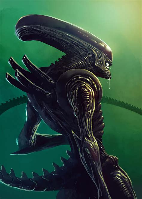 Alien Alien Artwork Xenomorph Digital Art by Towery Hill - Pixels