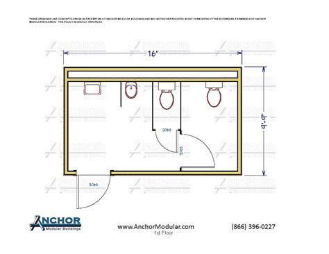 Modular Restroom and Bathroom Floor Plans