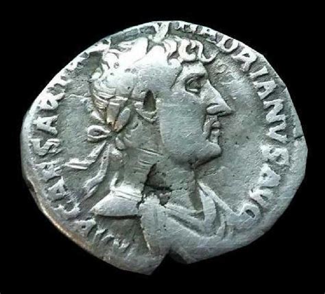 Ancient Roman Silver Coin Denarius Hadrianus Hadrian