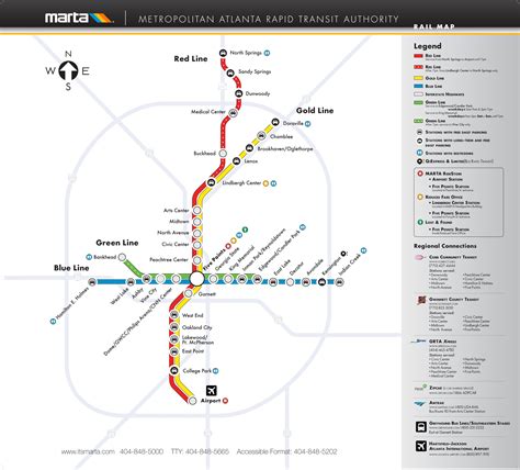 Atlanta MARTA rail map - Ontheworldmap.com