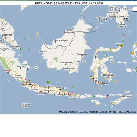 Map of coral reef status in Indonesia | Download Scientific Diagram