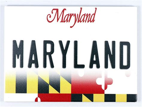 Maryland License Plate Fridge Collector's Souvenir Magnet 2.5" X 3.5 ...