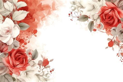 A floral design with red and white flowers on a white background ...