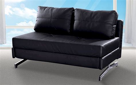 Black Leather Sleeper Sofa Bed With Organic Materials And Solid Design ...