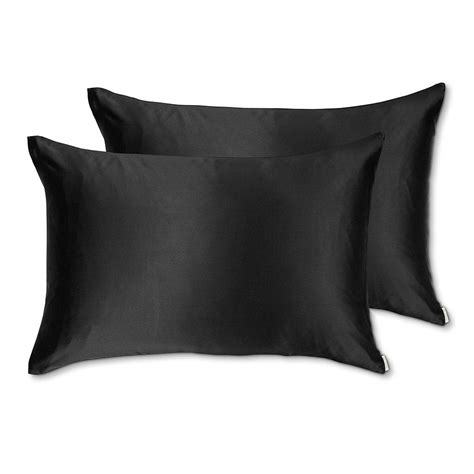 Sleepy Silk Pillowcase, Set of 2 - Midnight Black | The Design Edit