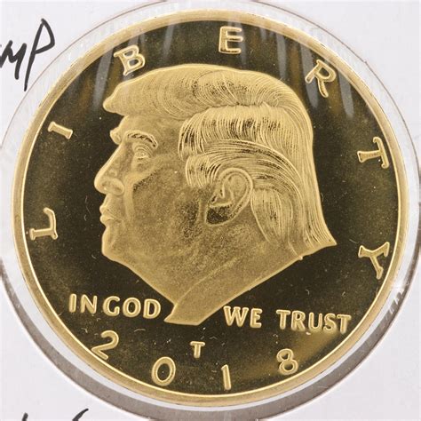 Gold Plated 2018 Donald Trump 45th President Coin | EBTH