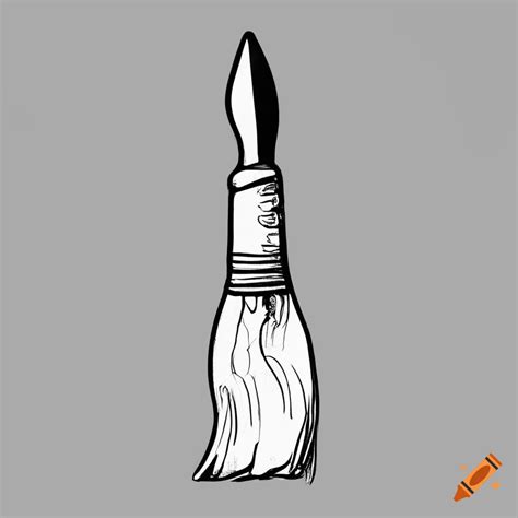 Simplistic single line drawing of a paintbrush on Craiyon