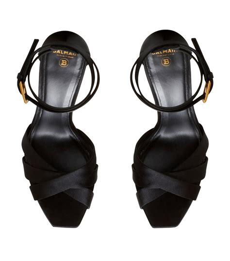 Balmain Satin Ava Sandals 140 | Harrods KW