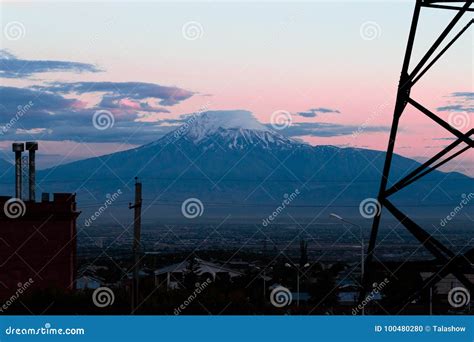 Ararat in the Evening, Yerevan, Armenia. Stock Photo - Image of blue ...