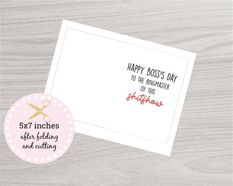 Printable Funny Boss's Day Card Happy Boss's Day - Etsy