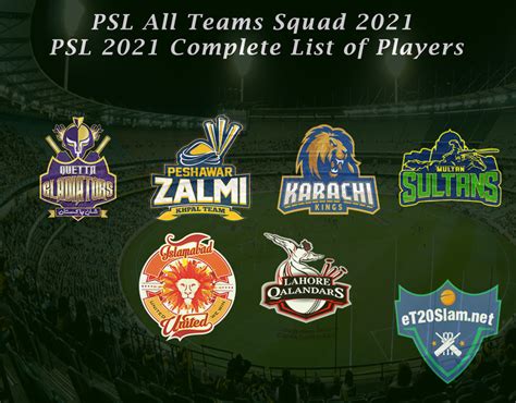 PSL All Teams Squad 2021 - PSL 2021 Complete List of Players